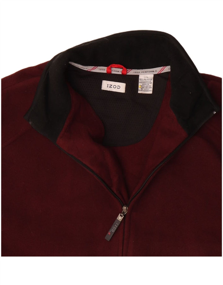 Giacca in pile da uomo Izod UK 40 Large Poliestere color block marrone