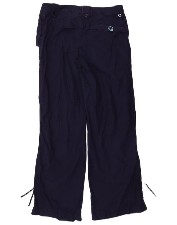 Pantaloni cargo dritti da donna Ellesse UK 10 Small W27 L30 Cotone blu navy