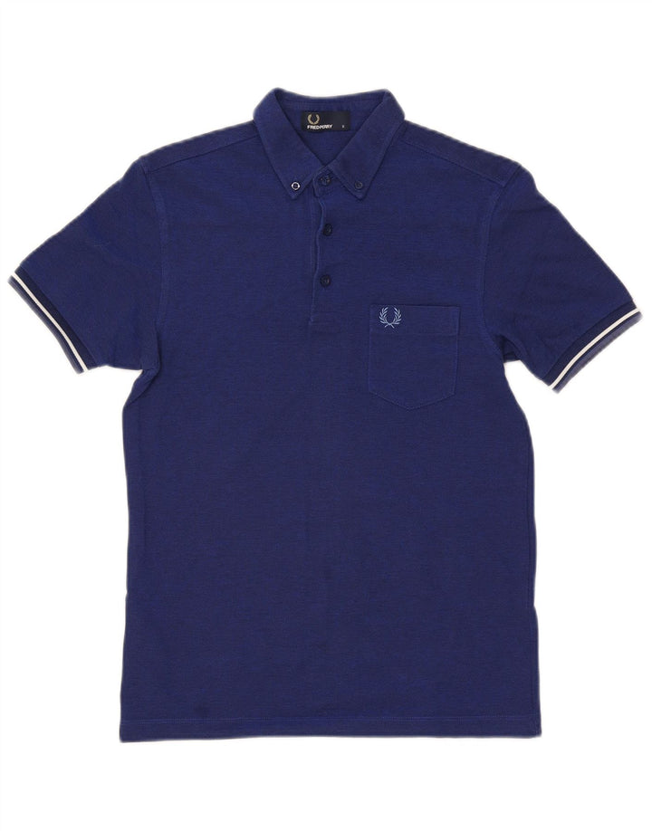 Polo da uomo Fred Perry piccola in cotone a righe blu navy