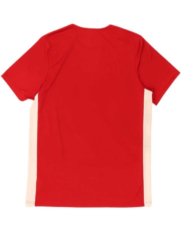 ADIDAS Mens T-Shirt Top XL Red Colourblock Polyester Vintage Adidas and Second-Hand Adidas from Messina Hembry 