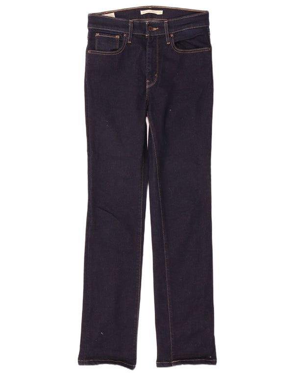 Jeans dritti a vita alta Levi's 724 da donna W27 L30 cotone blu navy