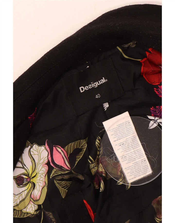 Giacca blazer da donna a 1 bottone Desigual EU 40 poliestere floreale nero medio