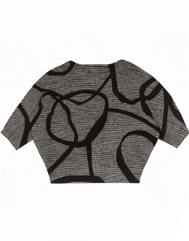 Phase Eight camicetta oversize da donna con motivo astratto, taglia UK 16, grande, nera