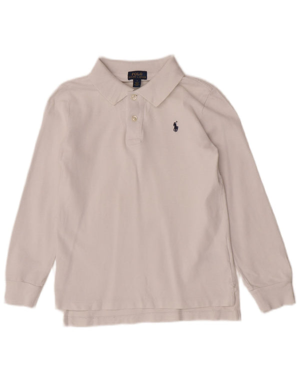 Polo Ralph Lauren da ragazzo a maniche lunghe vestibilità regolare 6-7 anni bianca
