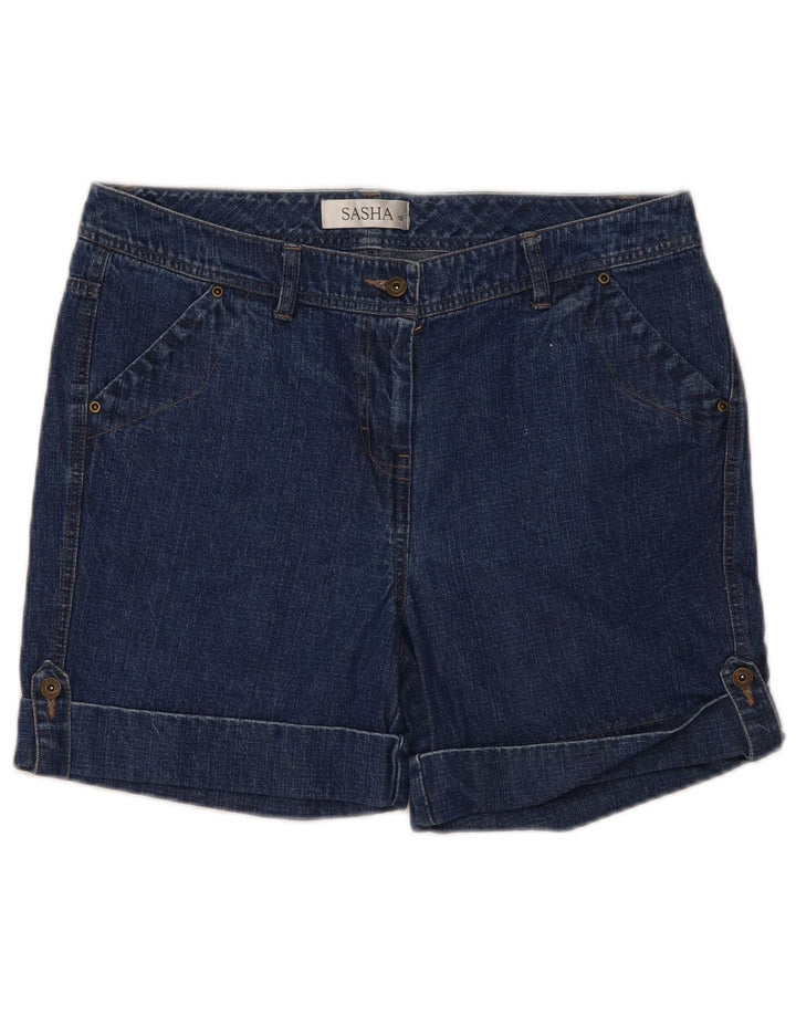 Pantaloncini di jeans da donna Sasha UK 14 Large W36 Cotone blu