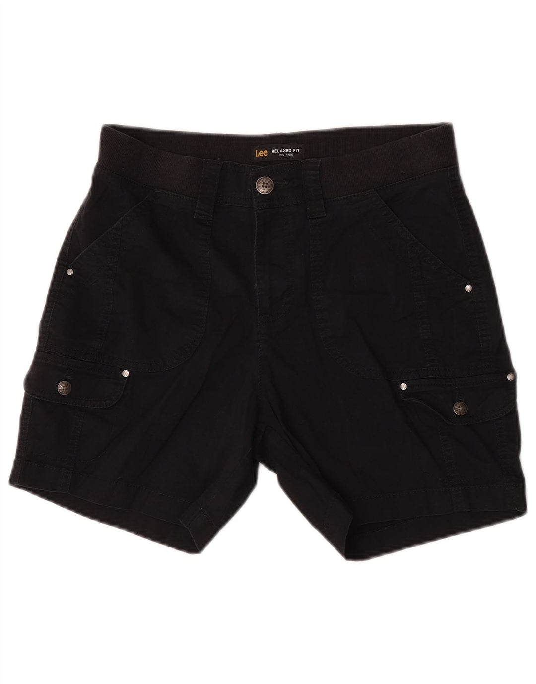 Pantaloncini cargo Lee da donna a vita media con vestibilità rilassata US 6 medi W30 cotone nero