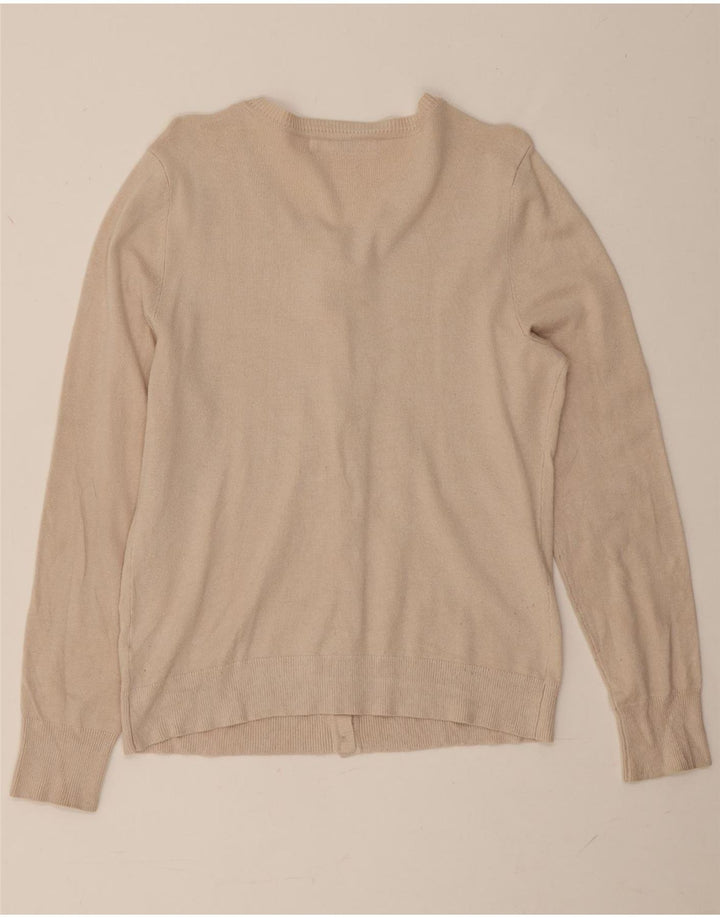 Maglione cardigan da donna John Lewis UK 12 Viscosa beige medio