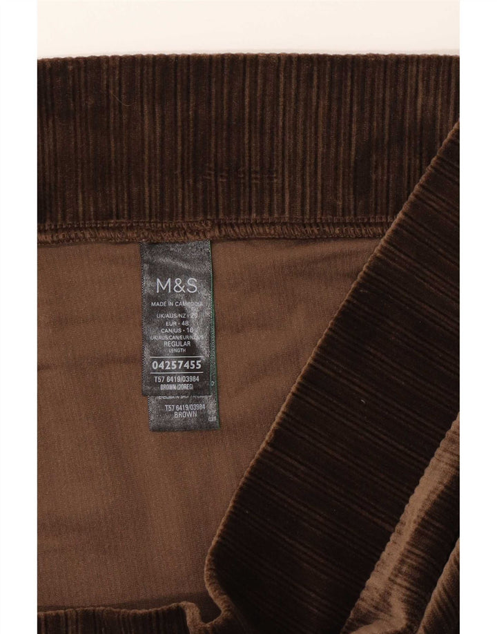 Leggings in velluto da donna Marks & Spencer UK 20 2XL Poliestere marrone