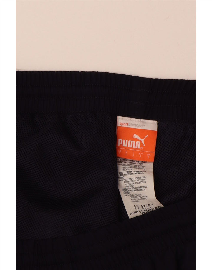 PUMA Mens Tracksuit Trousers Large Navy Blue Colourblock Polyester