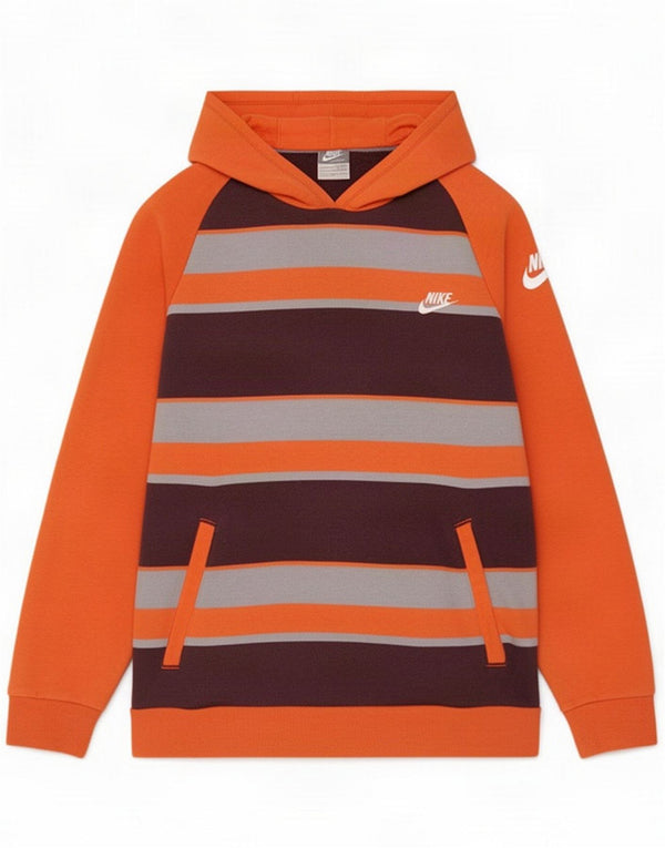 Maglia con cappuccio grafica Nike da ragazzo 12-13 anni Large Orange Striped Cotton