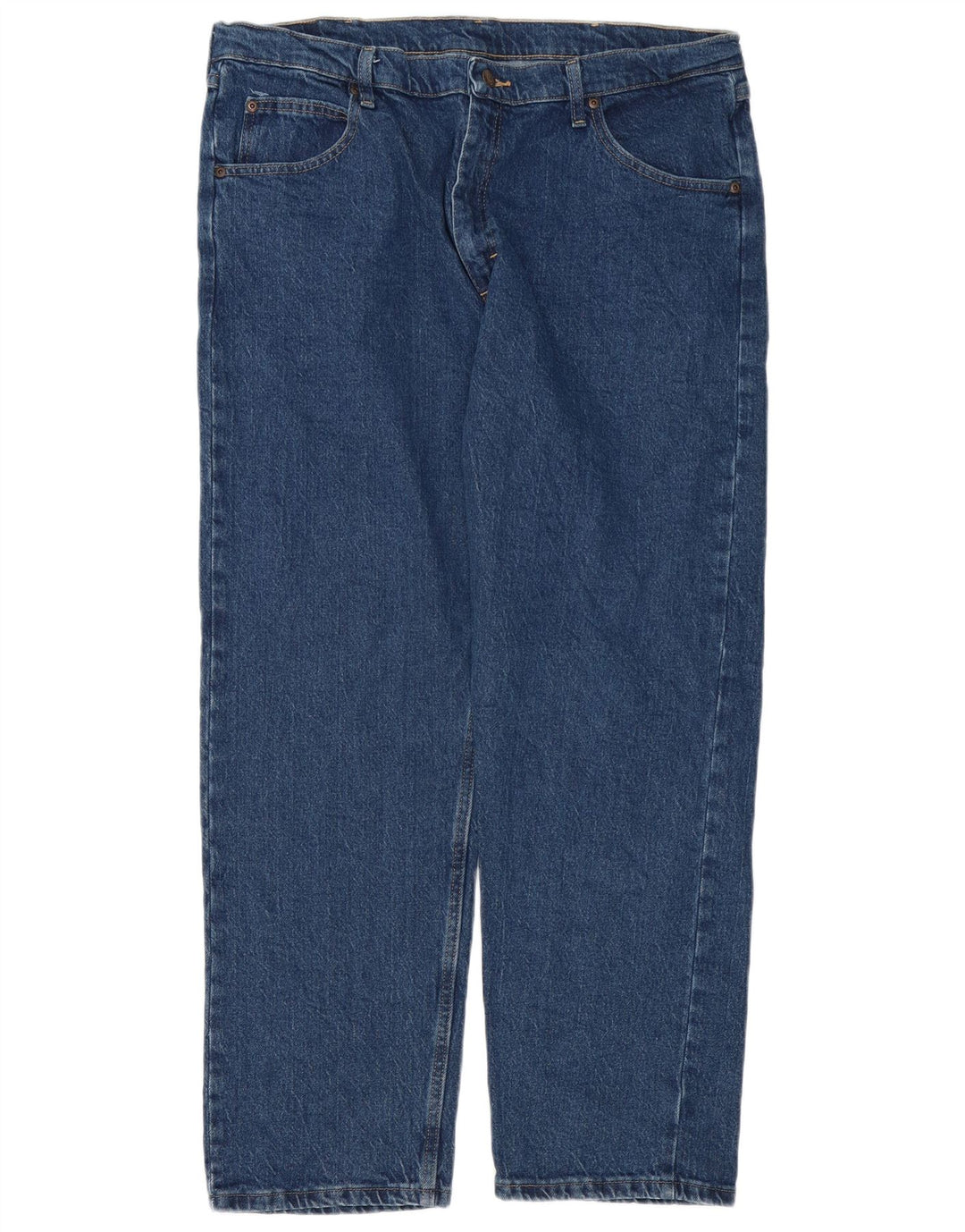 Jeans dritti regolari da uomo Wrangler W38 L30 cotone blu