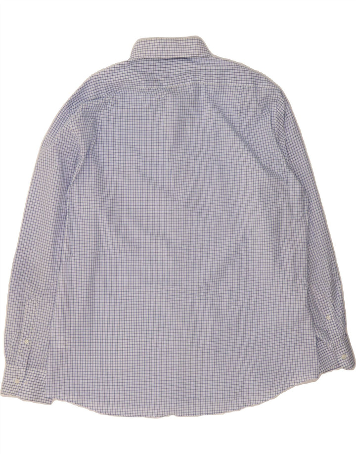 DOCKERS Mens Fitted Fitted Shirt Size 17 1/2 XL Blue Check Cotton Vintage Dockers and Second-Hand Dockers from Messina Hembry 