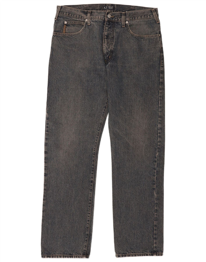 Jeans dritti da uomo Armani W38 L33 in cotone blu