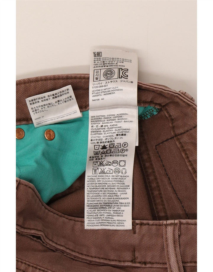 Levi's Uomo 511 Slim Jeans W28 L30 Cotone Marrone