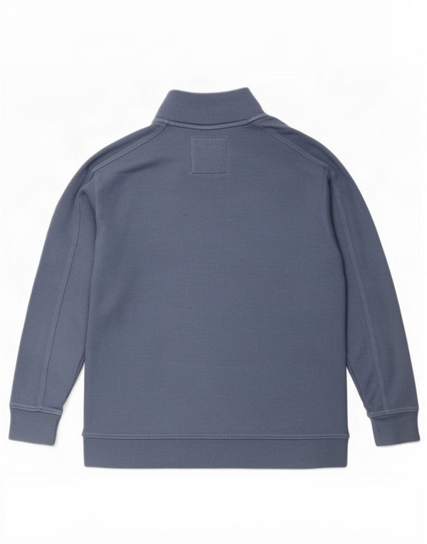 Felpa da uomo con collo con zip Weird Fish, piccola, in cotone blu