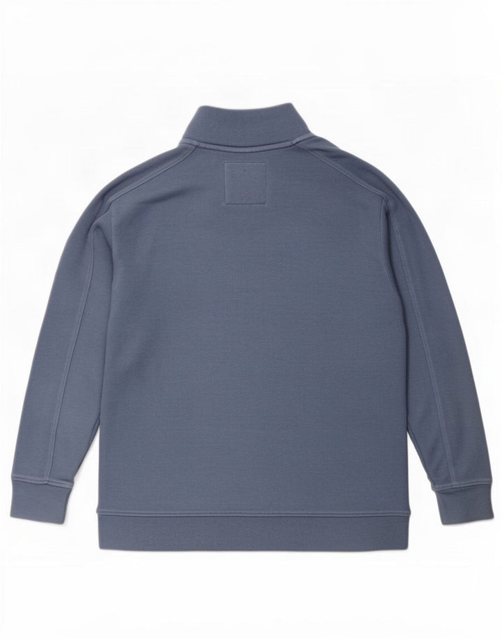 Felpa da uomo con collo con zip Weird Fish, piccola, in cotone blu
