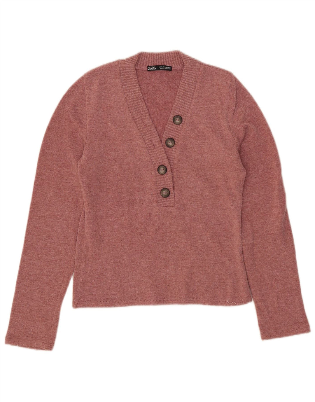 Maglione Zara da donna con scollo a V UK 10 piccolo rosa