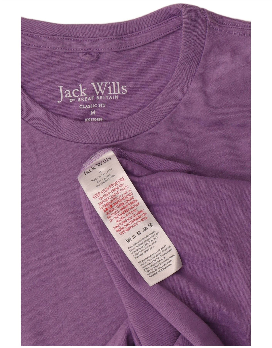 JACK WILLS T-shirt da uomo dalla vestibilità classica Top in cotone viola medio