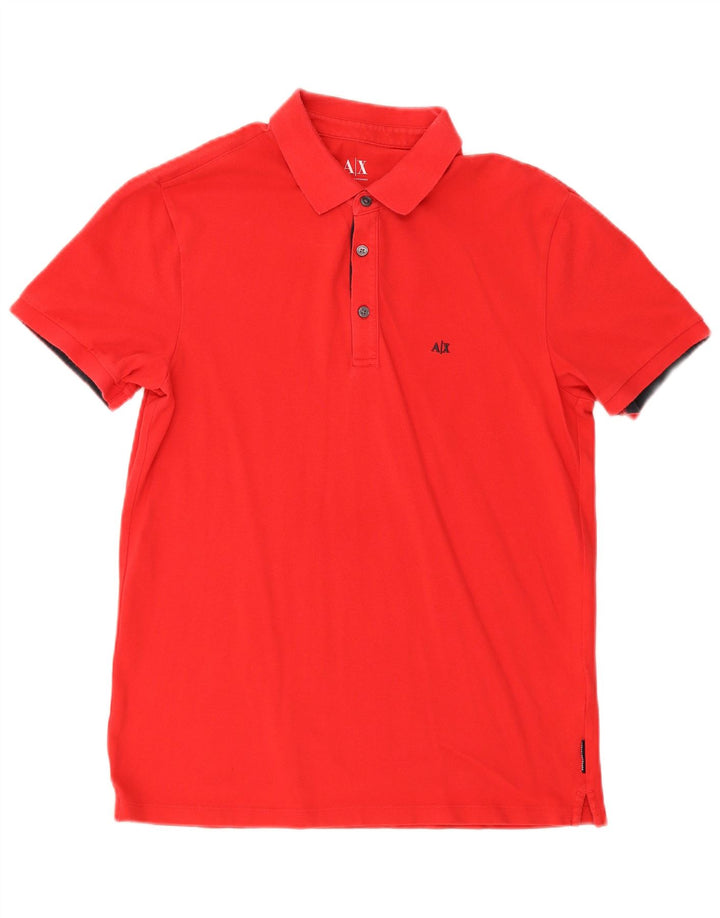 Polo da uomo Armani Exchange in cotone rosso medio