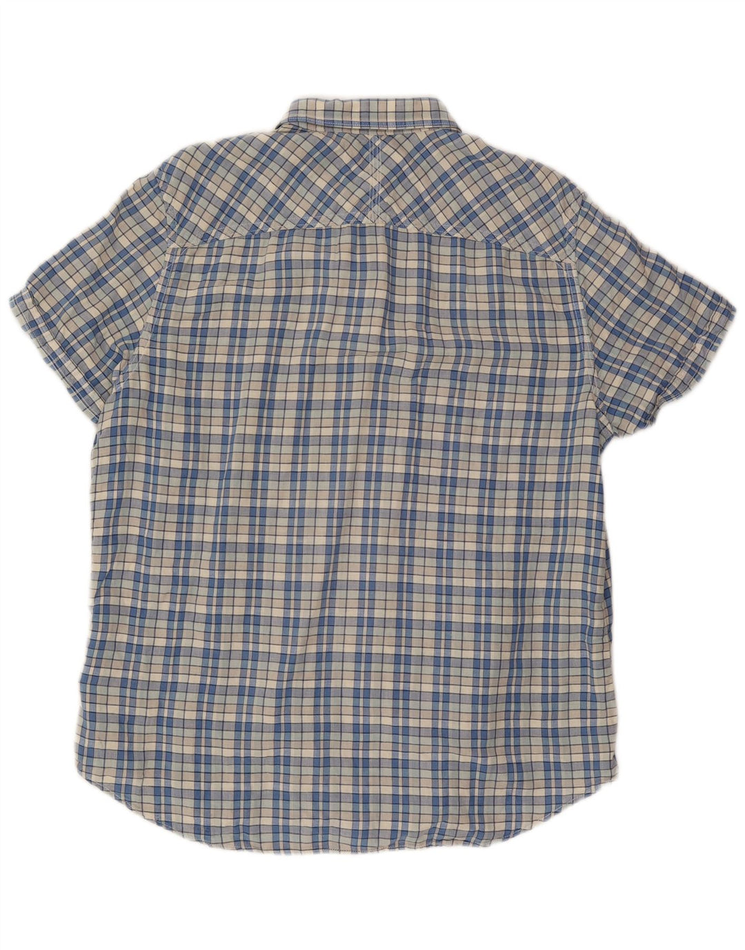 Camicia a maniche corte slim fit da uomo Timberland Earthkeepers 2XL a quadri blu