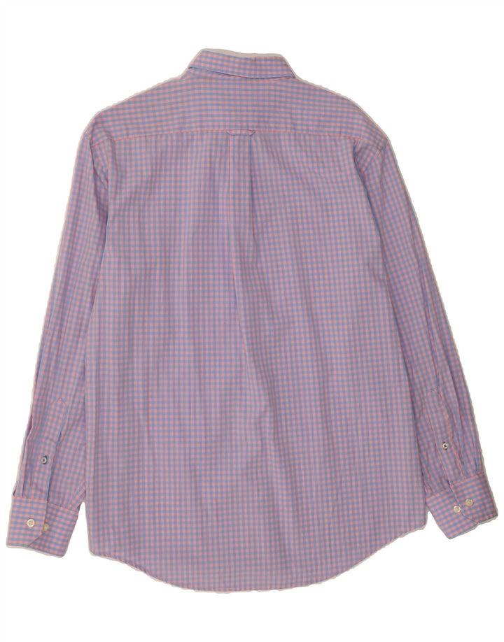 IZOD Mens Shirt Medium Purple Check Cotton Vintage Izod and Second-Hand Izod from Messina Hembry 