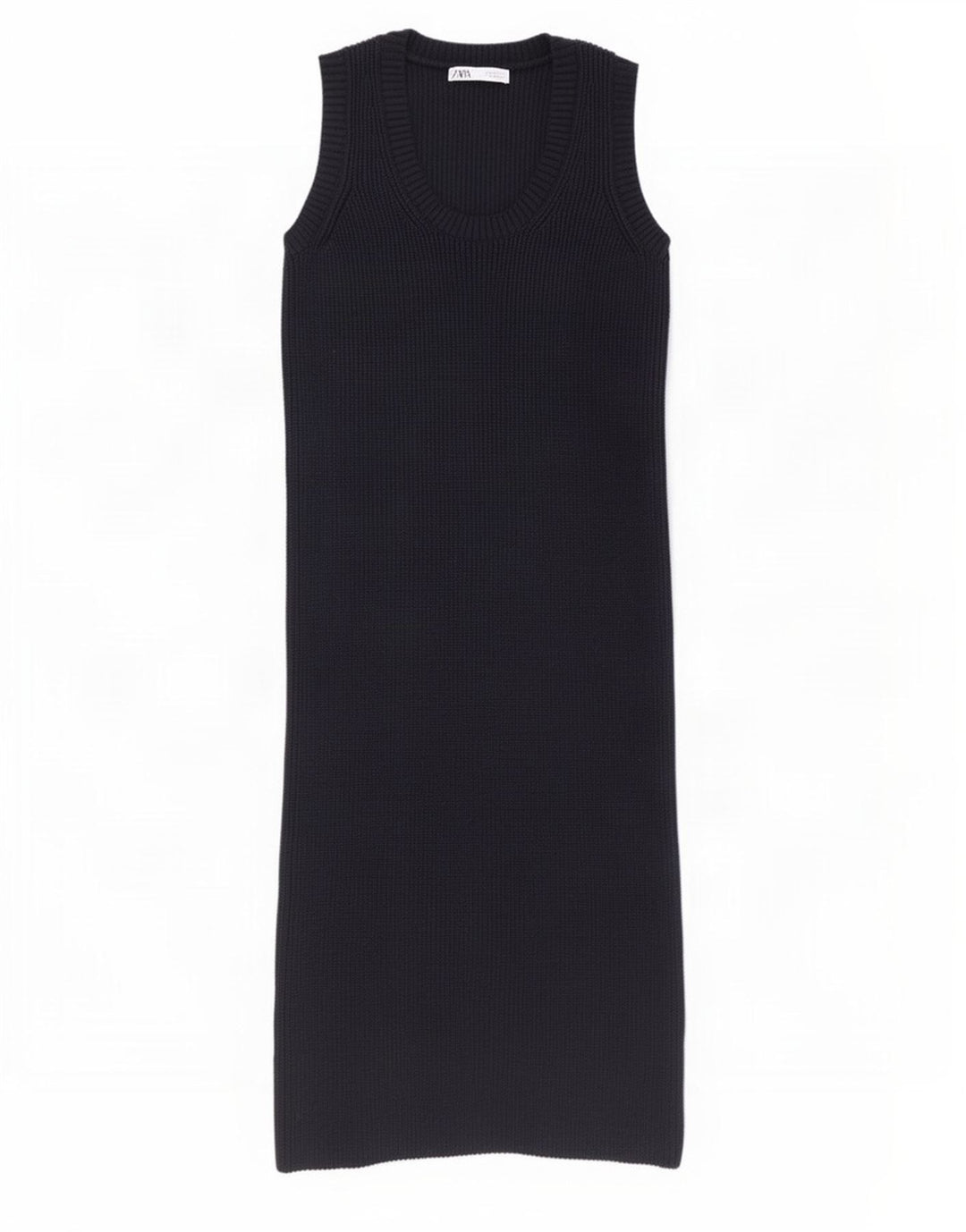 Abito maglione senza maniche da donna Zara UK 10 piccolo poliestere blu navy