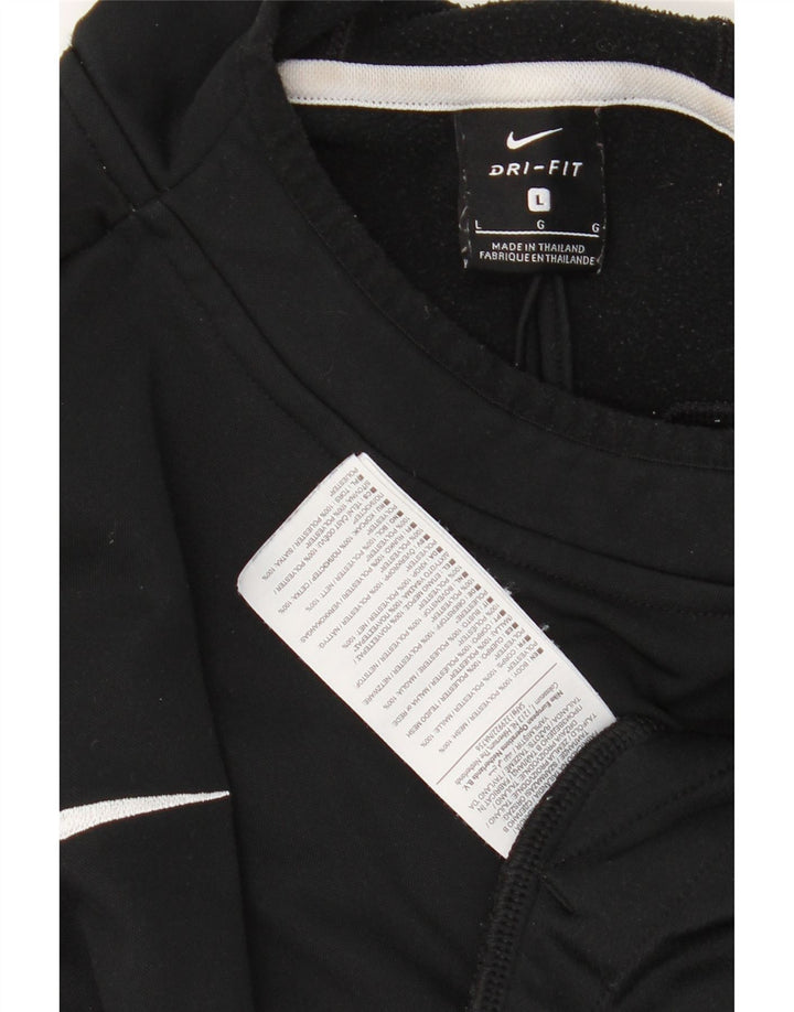 NIKE Felpa con cappuccio Dri Fit da uomo, grande, in poliestere color block nero
