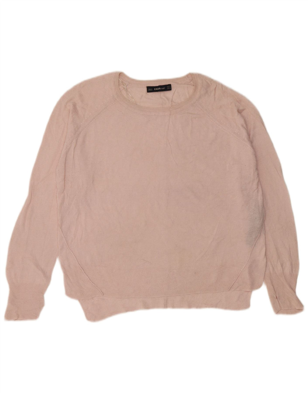 Maglione Zara da donna con scollo a barca UK 14 Viscosa rosa medio