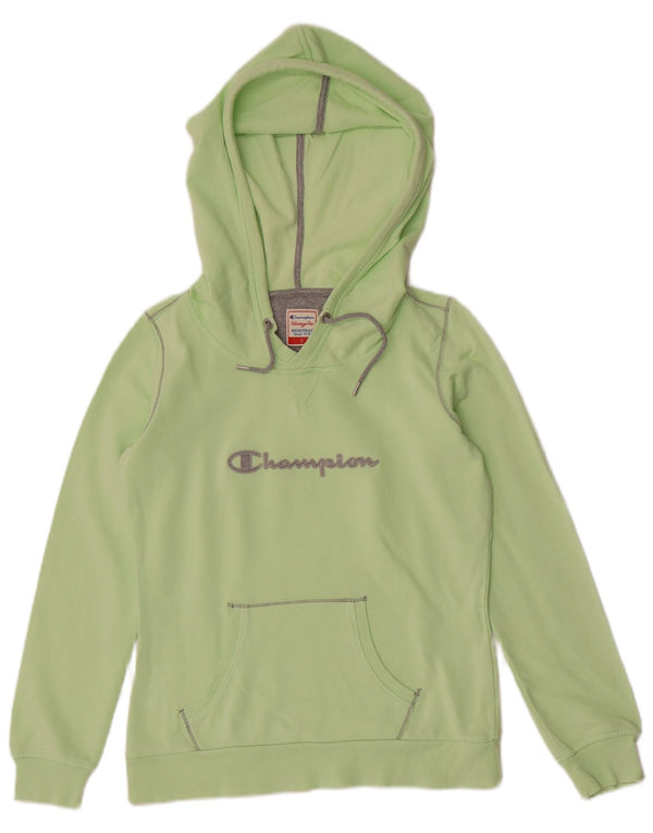 Maglione con cappuccio grafico Champion da donna Heritage Fit UK 10 piccolo cotone verde