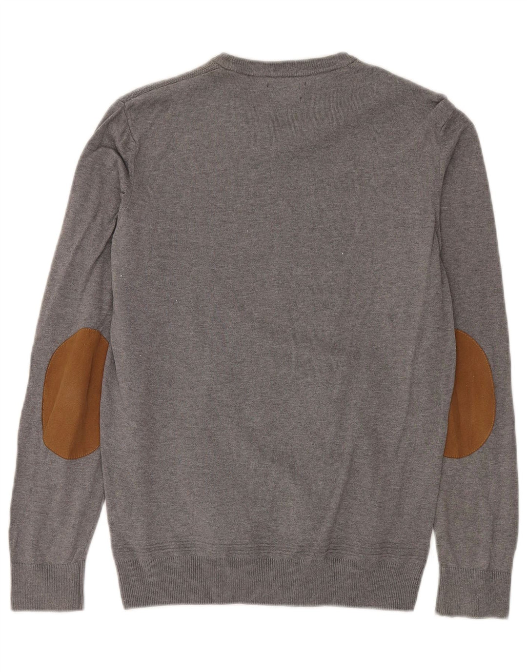 Maglione maglione girocollo da uomo Zara in cotone grigio medio