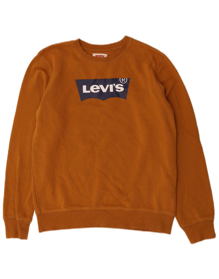 Felpa grafica da ragazzo Levi's 15-16 anni in cotone marrone