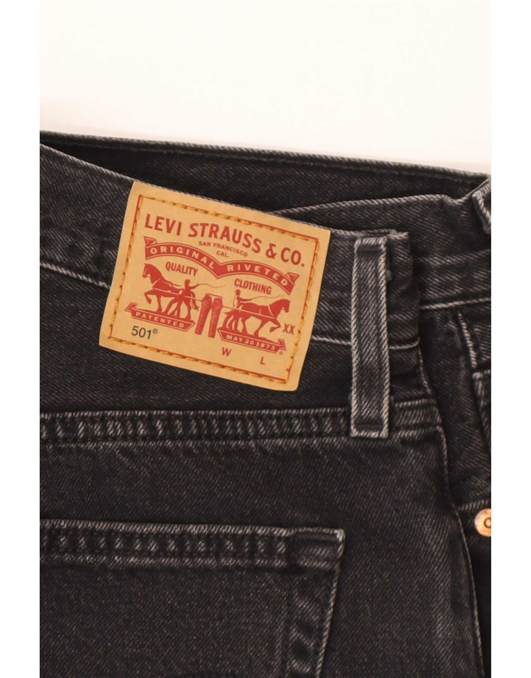 Pantaloncini di jeans a vita alta Levi's 501 da donna W28 Grigio medio