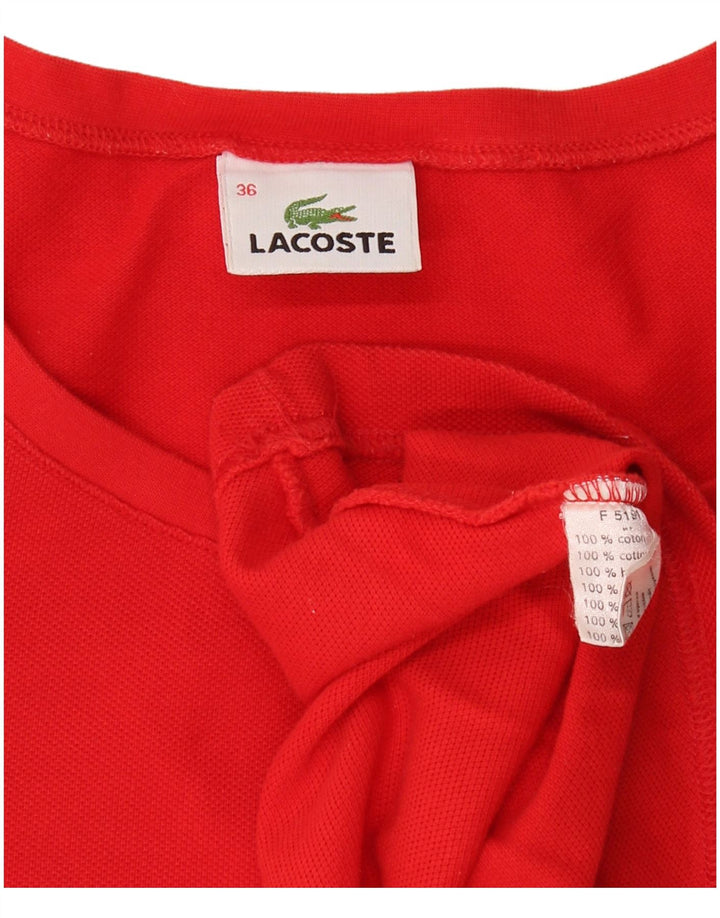 T-shirt da donna LACOSTE taglia 36 piccola in cotone rosso