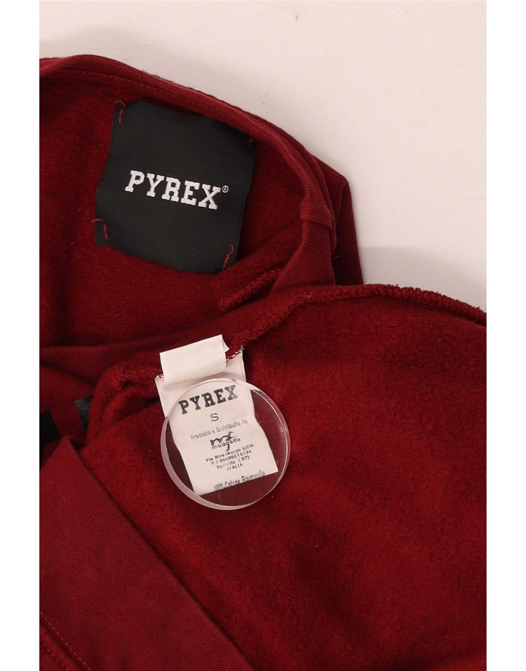 Pyrex Felpa grafica da uomo Maglione piccolo in cotone bordeaux