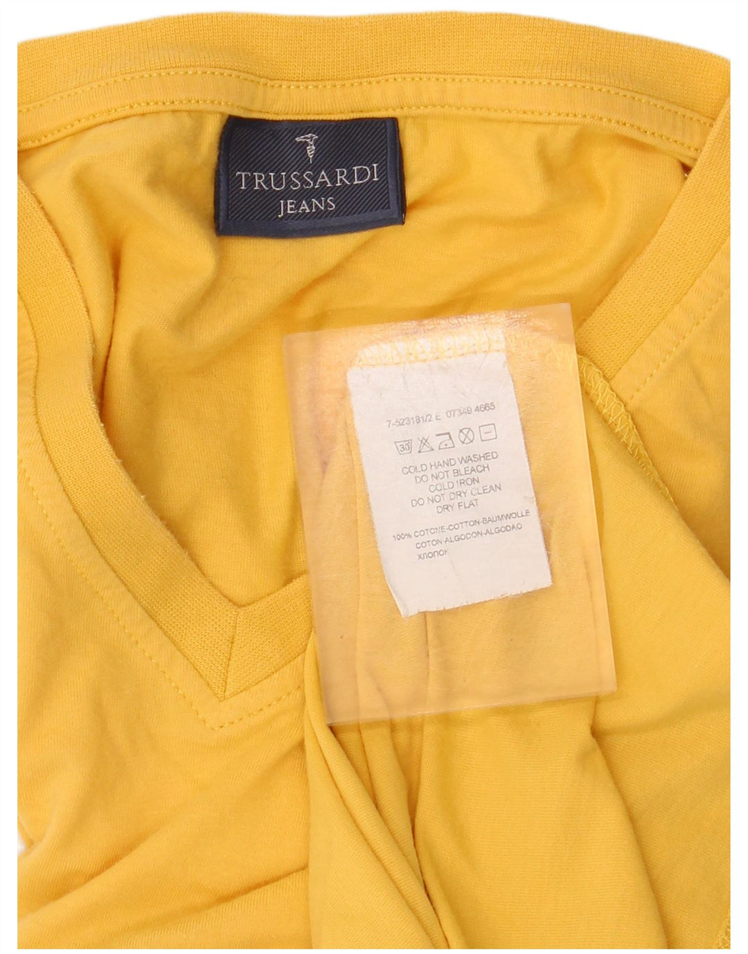 TRUSSARDI JEANS T-shirt grafica da uomo Top in cotone giallo medio