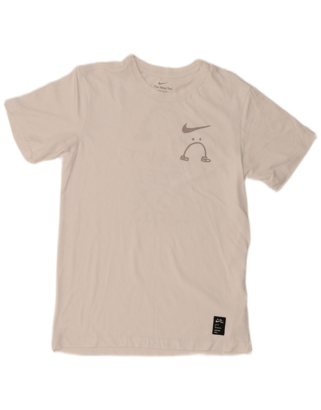 NIKE T-shirt grafica da uomo Dri Fit Top piccola in cotone bianco