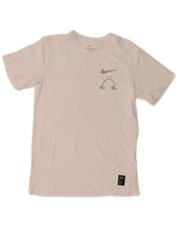 NIKE T-shirt grafica da uomo Dri Fit Top piccola in cotone bianco