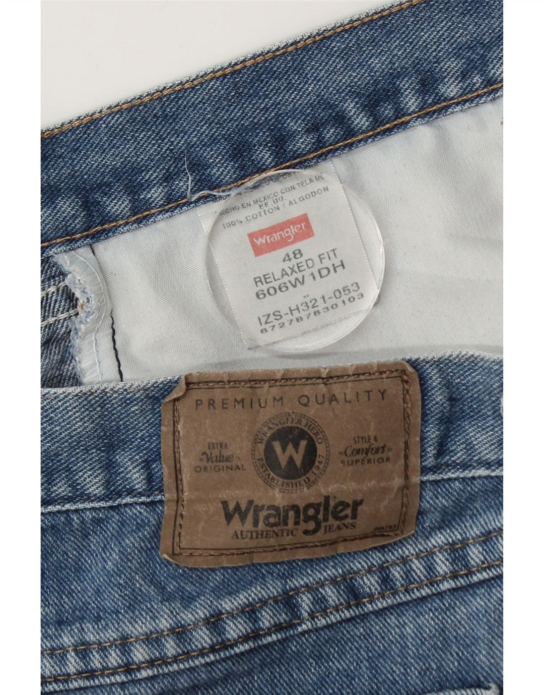 Pantaloncini di jeans dalla vestibilità rilassata da uomo WRANGLER W48 4XL cotone blu