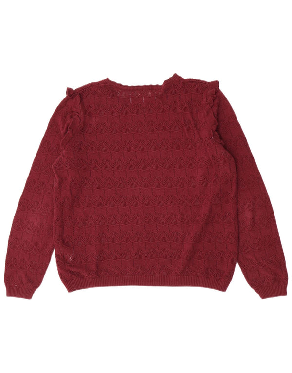 Maglione maglione girocollo da donna Fat Face UK 16 grande cotone marrone