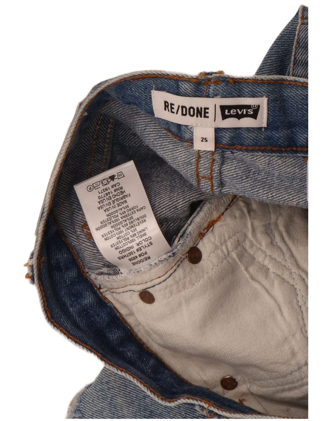 Pantaloncini di jeans da donna Levi's W25 XS in cotone blu
