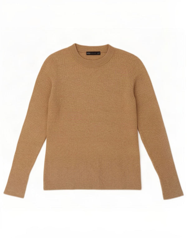 Maglione maglione girocollo da donna Marks & Spencer UK 12 Viscosa beige medio