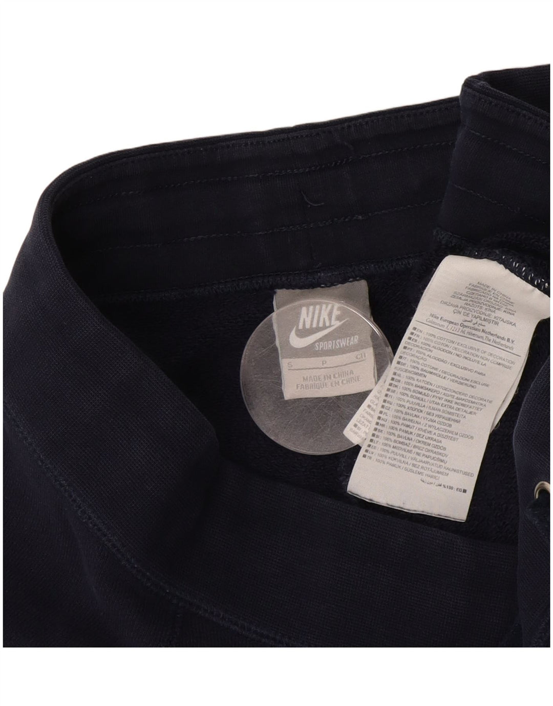 Pantaloni da tuta svasati da donna NIKE UK 10 piccoli in cotone blu navy