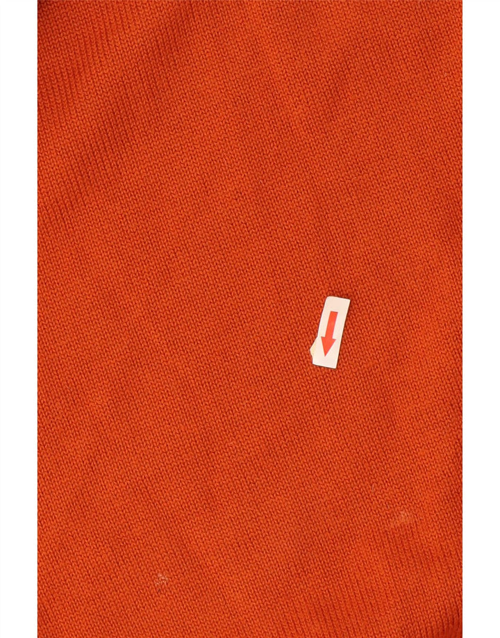 Maglione da uomo con zip e collo Il Granchio, grande, in lana arancione