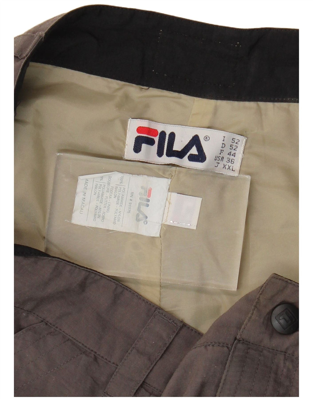 Pantaloncini chino da uomo FILA W36 Large grigi in poliammide