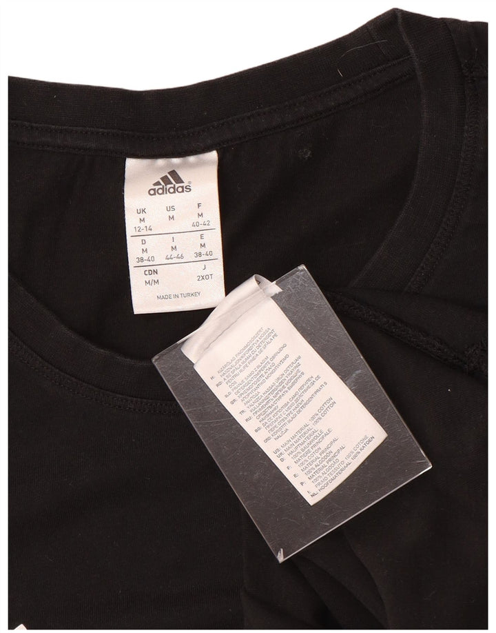 T-shirt grafica da donna Adidas Top UK 12/14 media nera