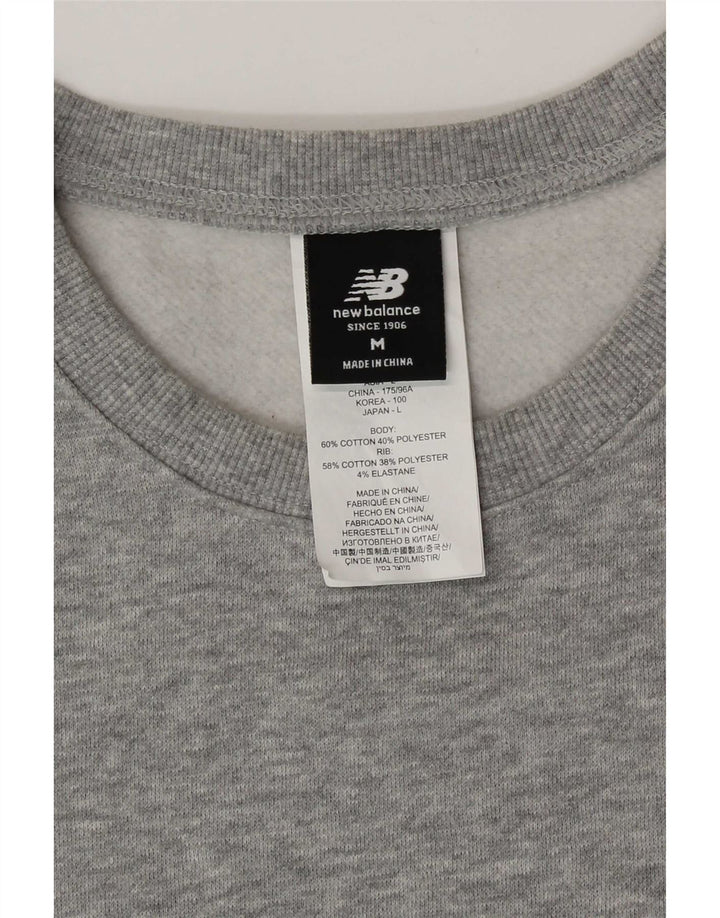 Felpa da uomo New Balance in cotone grigio medio