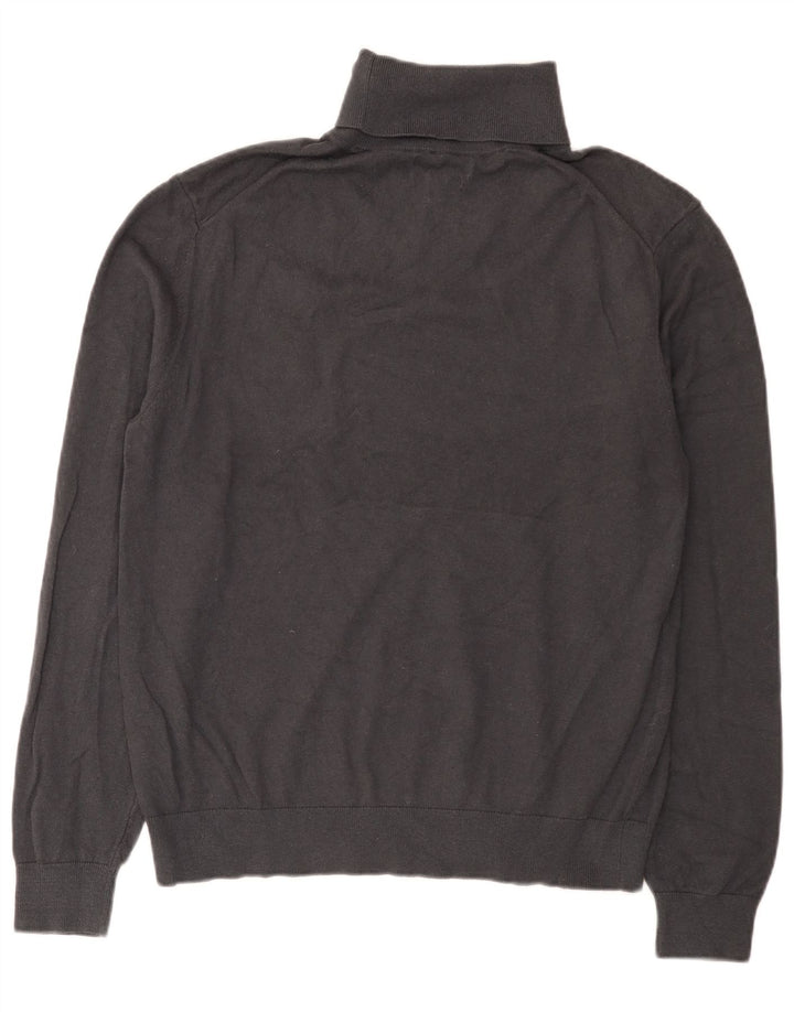 Maglione maglione a collo alto da uomo Marks & Spencer grande cotone grigio