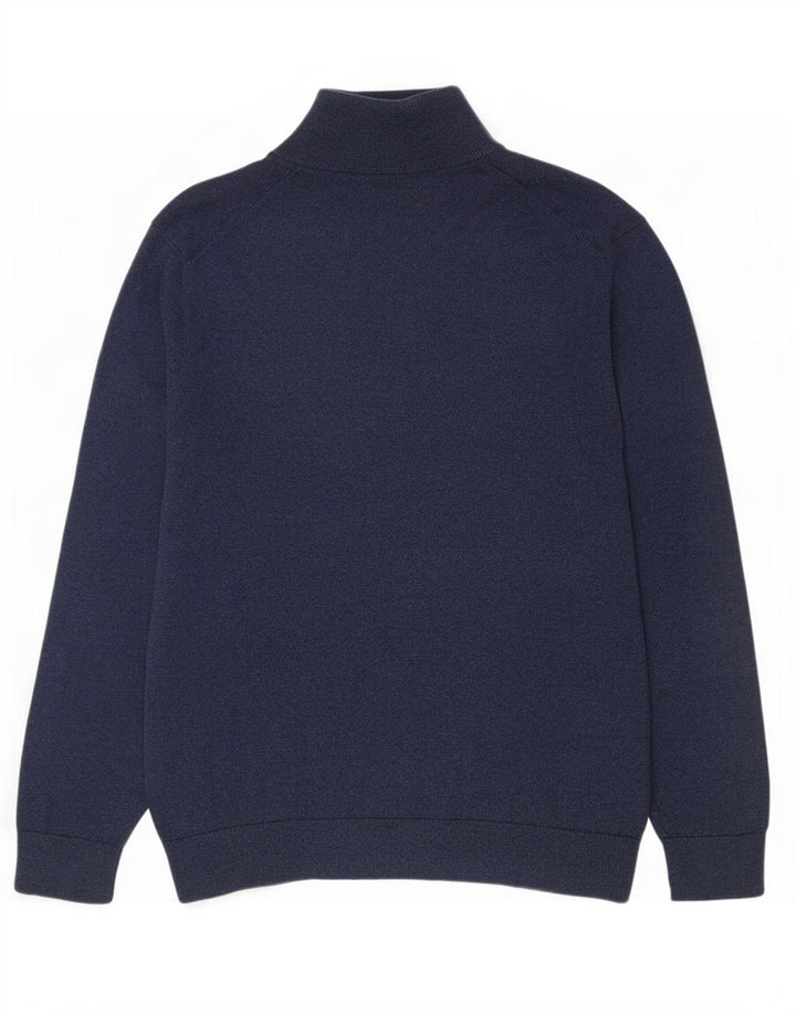 Maglione da uomo Nautica con zip e collo grande in cotone blu navy