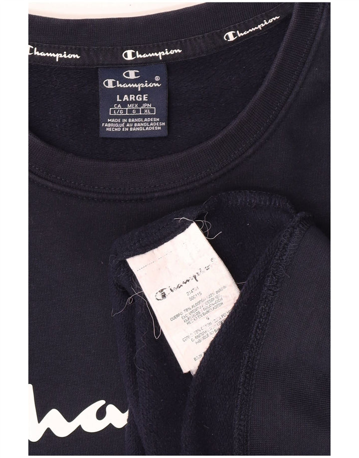 Felpa da uomo Champion Maglione grande in cotone blu navy