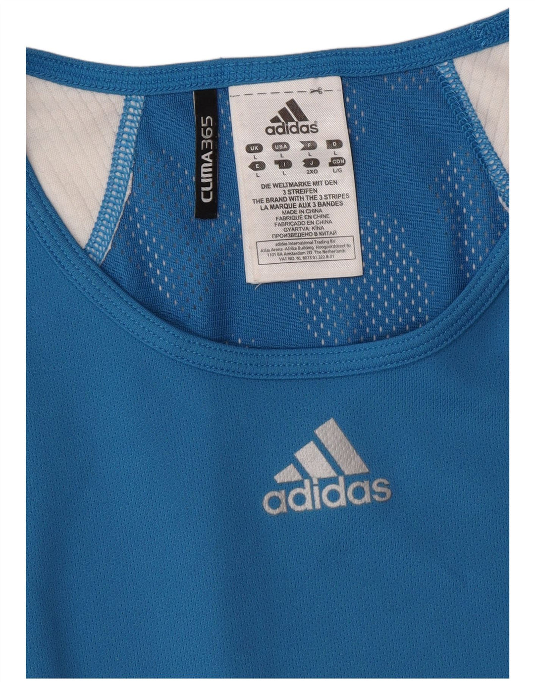 T-shirt ADIDAS da uomo Clima 365 Top grande in poliestere color block blu